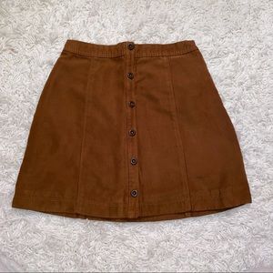 Hollister Suede Button Up High Rise Skirt